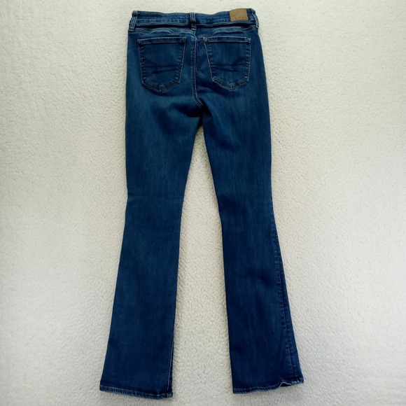 American Eagle Outfitters Hi Rise Skinny Kick Jeans Womens Size 4 Long Dark Wash - Picture 9 of 10
